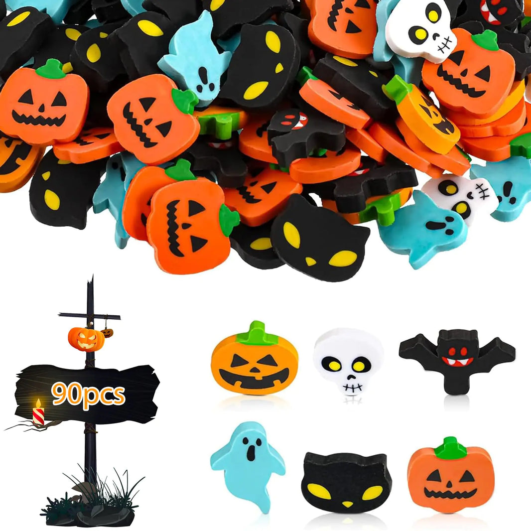 Spooky Fun Mini Halloween Erasers 90pcs