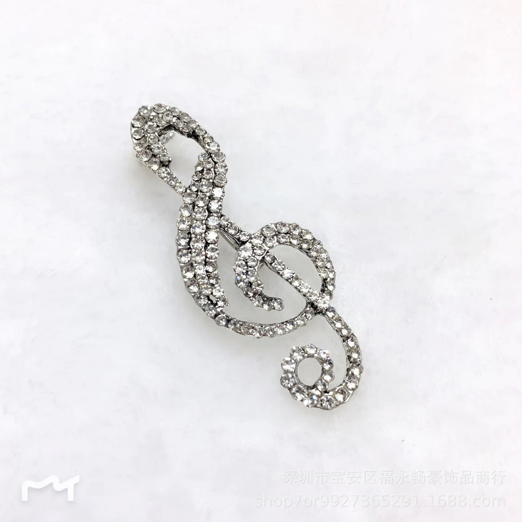 Chic Music Note Pin with Sparkles