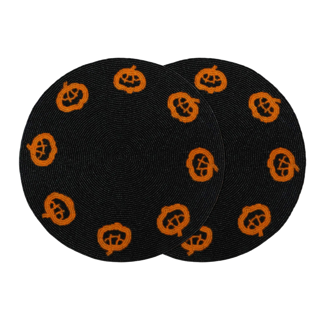 Pumpkin Patch Beaded Placemats - Set of 2