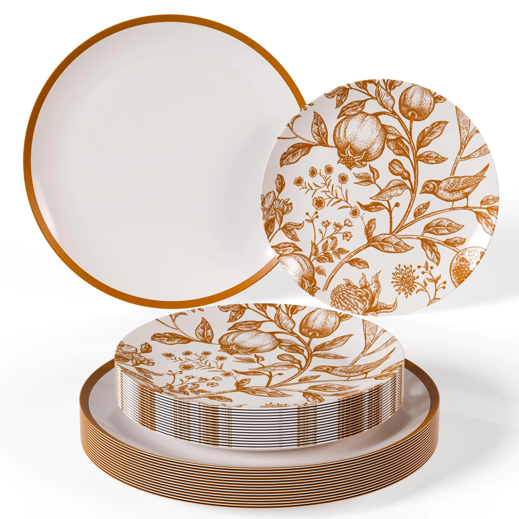 Elegant Pomegranate Party Plates 40-Pc Set