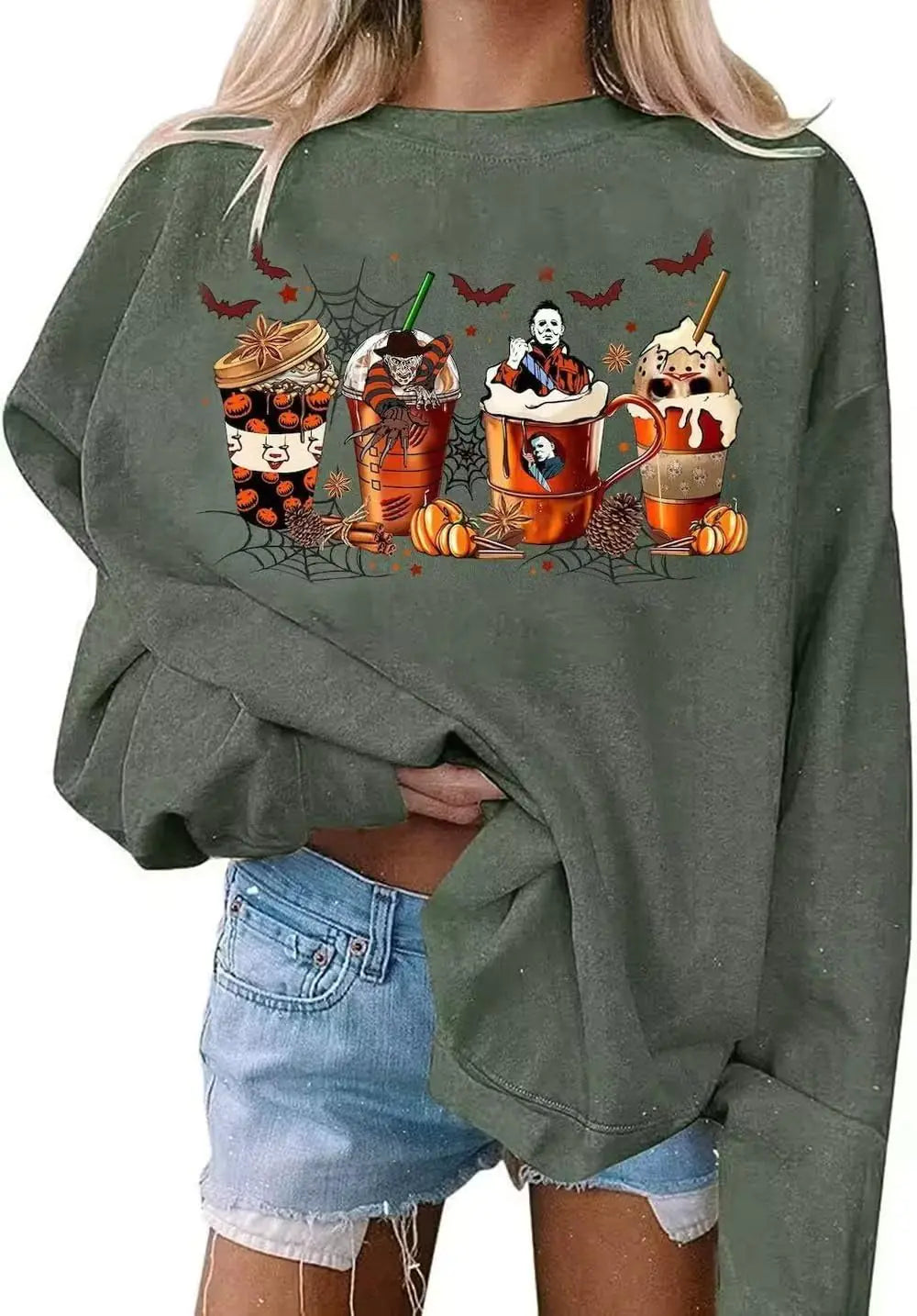 Spooky Pumpkin Latte Sweatshirt XXL