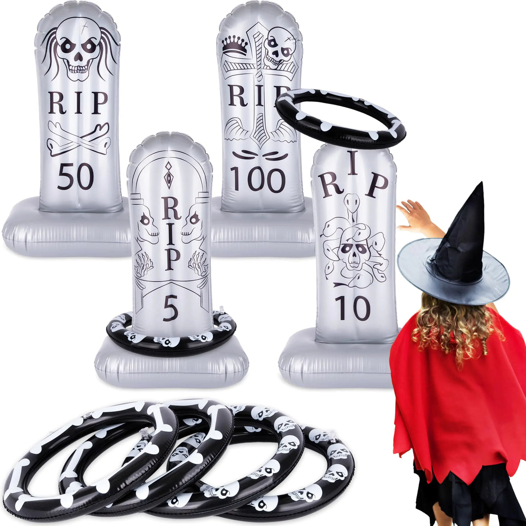 Ghostly Graveyard Ring Toss Game - Set of 4
