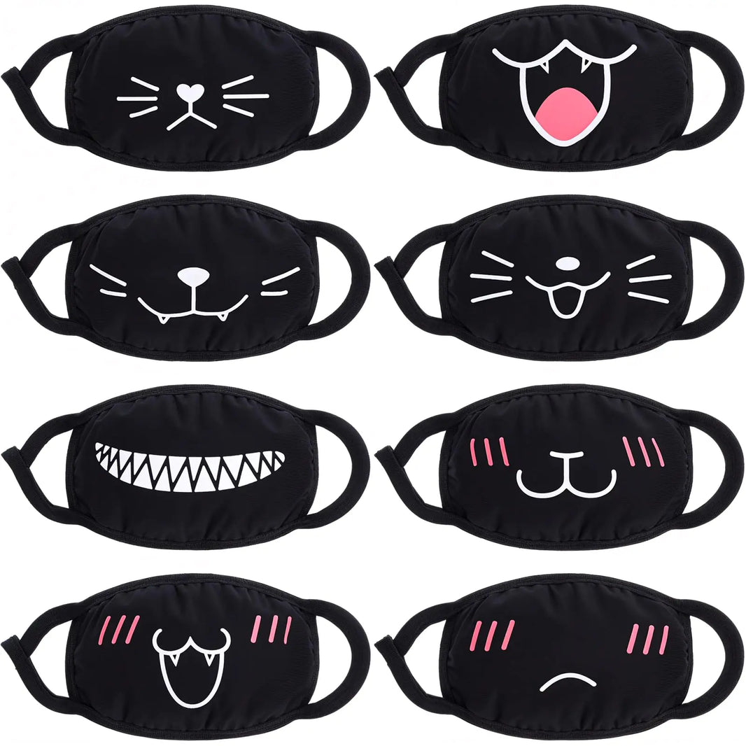 KittyWhiskers 8PC Reusable Cotton Cat Masks