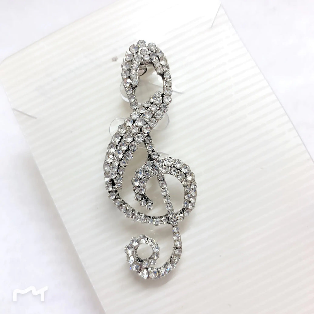 Chic Music Note Pin with Sparkles