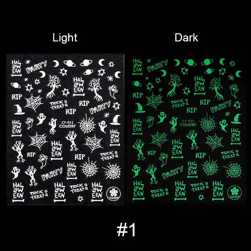 Glowing Ghostly Nail Art