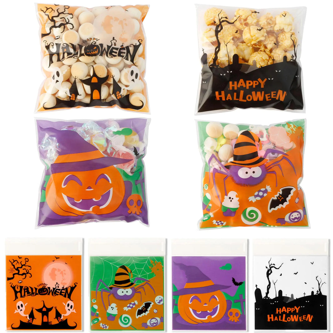 Spooky Self-Seal Candy Bags - 100 pcs