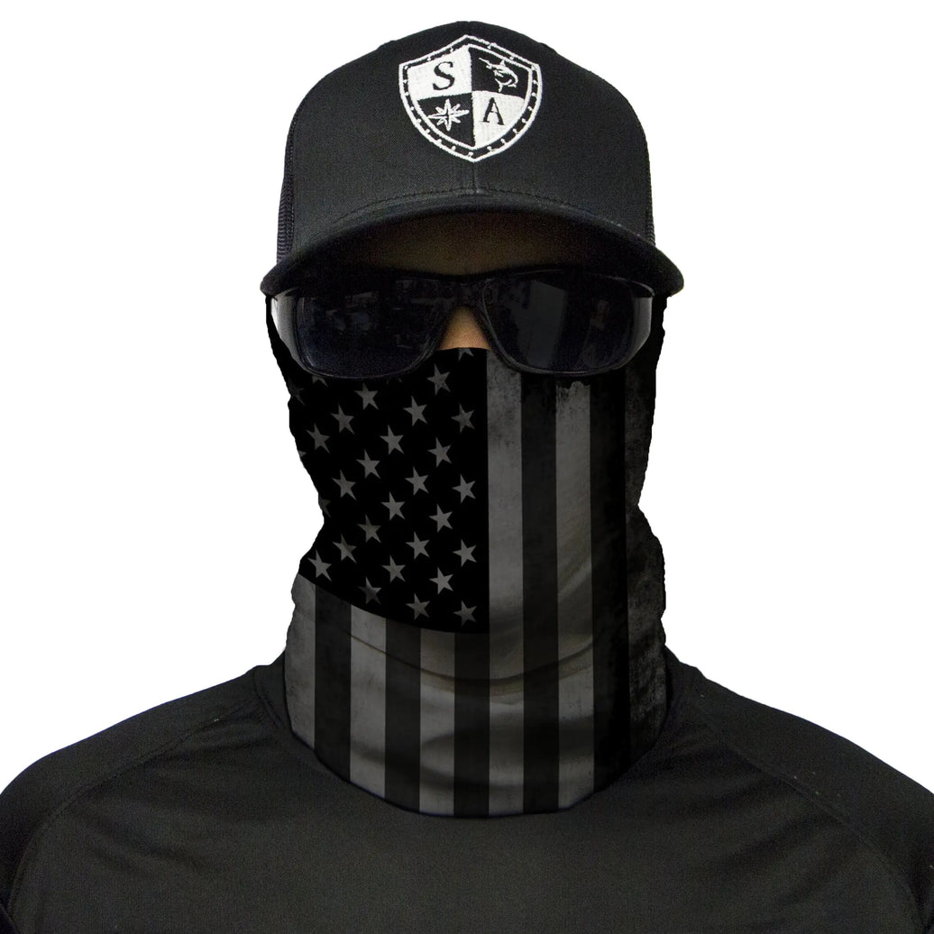 FrostGuard Thermal Fleece Face Shield | Multi-Use Ski Mask Neck Gaiter (Patriotic Blackout)