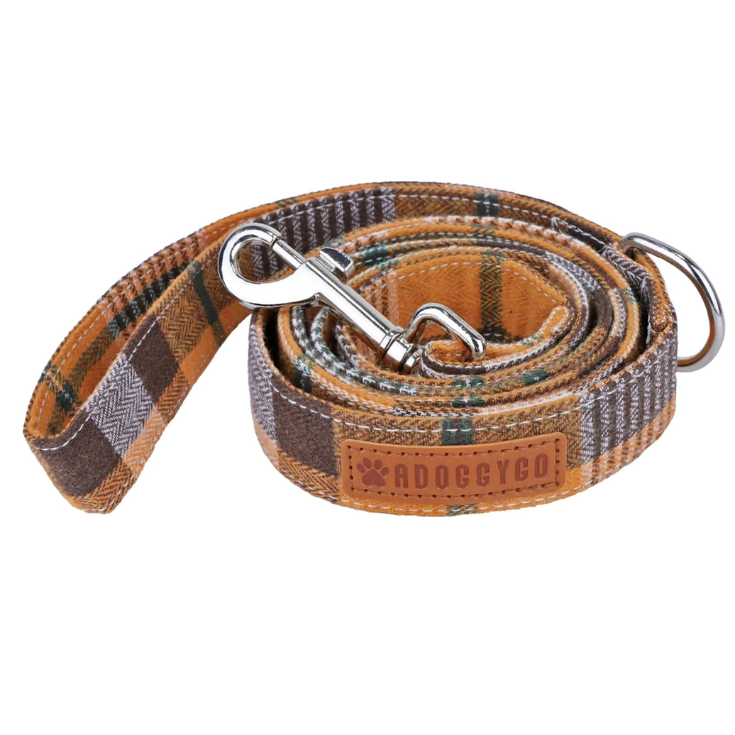 Pumpkin Patch Plaid Dog Leash