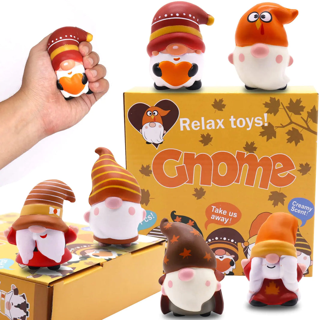 JOINBO Thanksgiving Gnomes Squishies Toys for Kids6 Pack Thanksgiving Party Favor Set Slow Rising Stress Relief Super Soft Squeeze Gift for Boys Girls