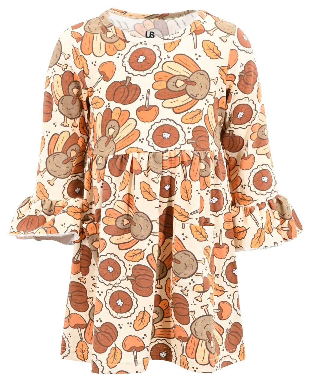 Chic Toddler Turkey & Pie Ruffle Dress