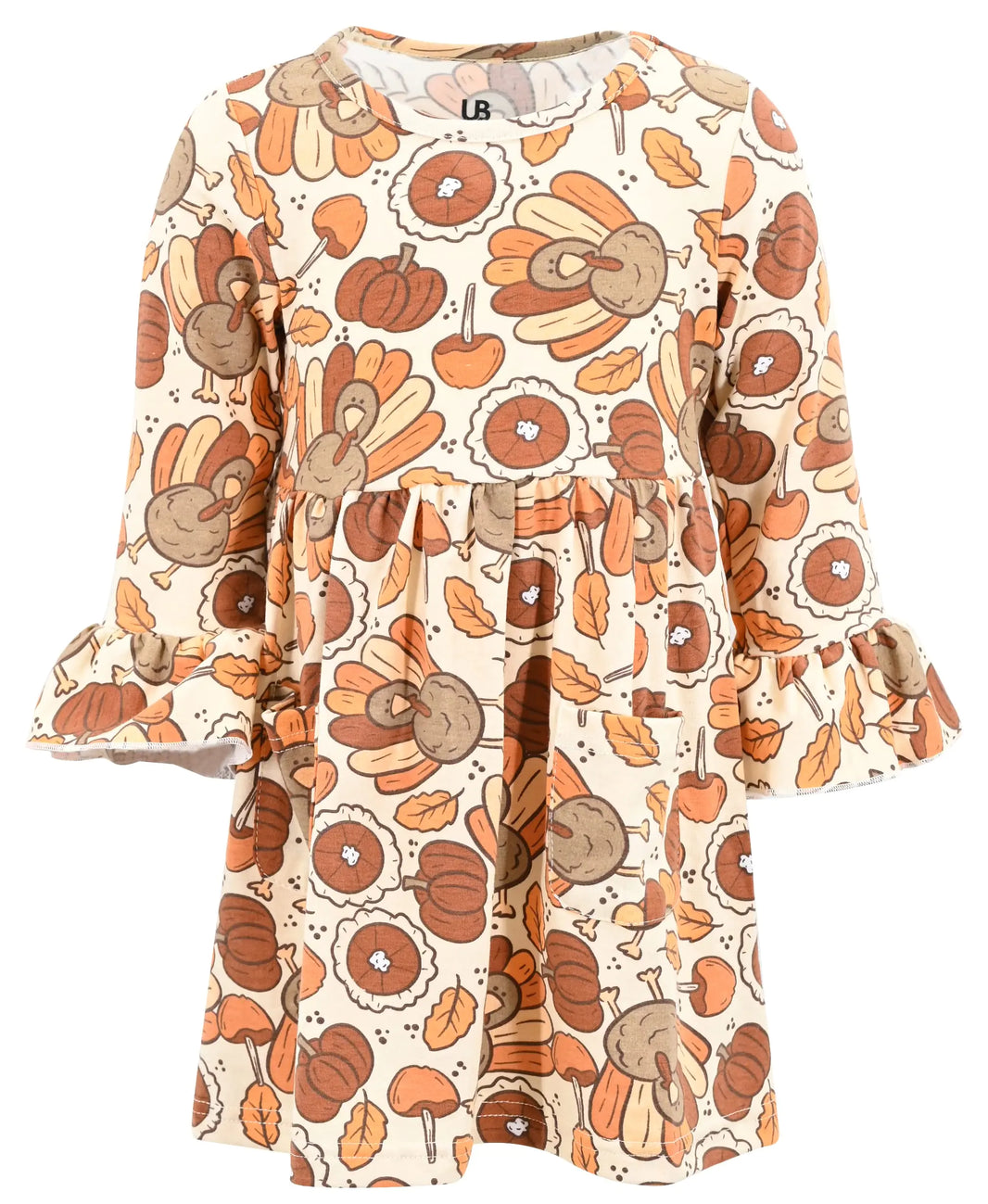 Chic Toddler Turkey & Pie Ruffle Dress