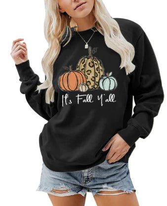 Chic Pumpkin Print Sweater for Women
