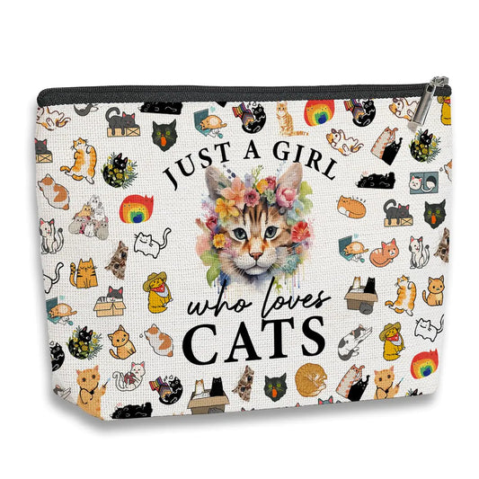 Purrfect Cat Makeup Pouch - Ideal for Cat Enthusiasts