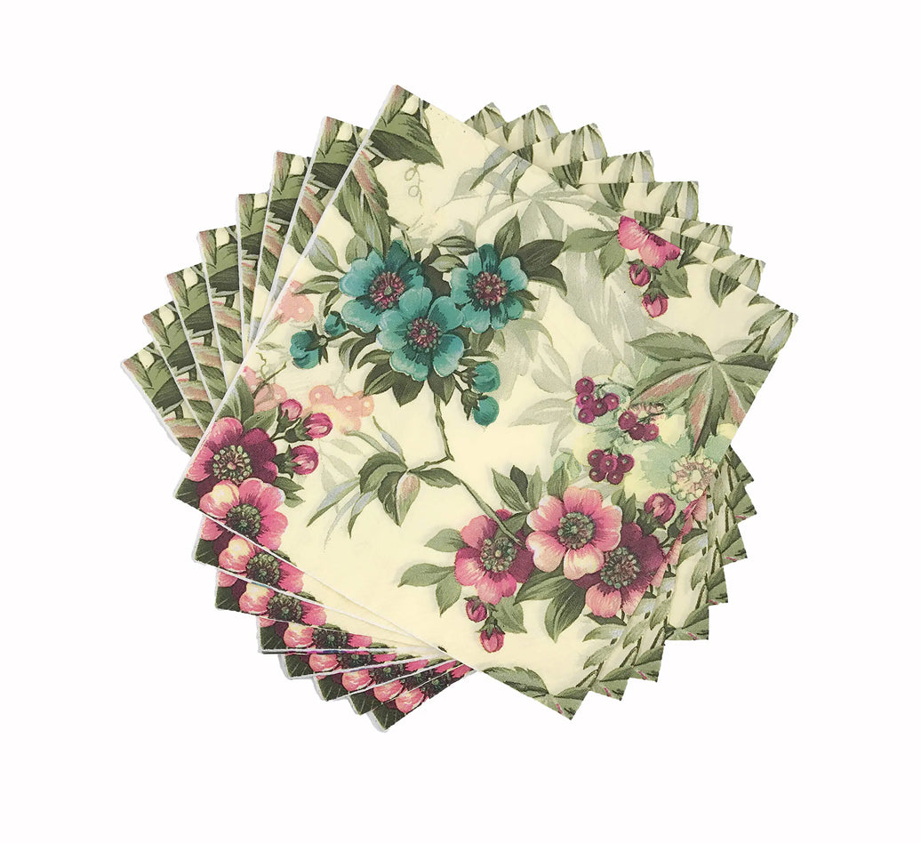 Garden Charm Floral Napkins - 20 Pack