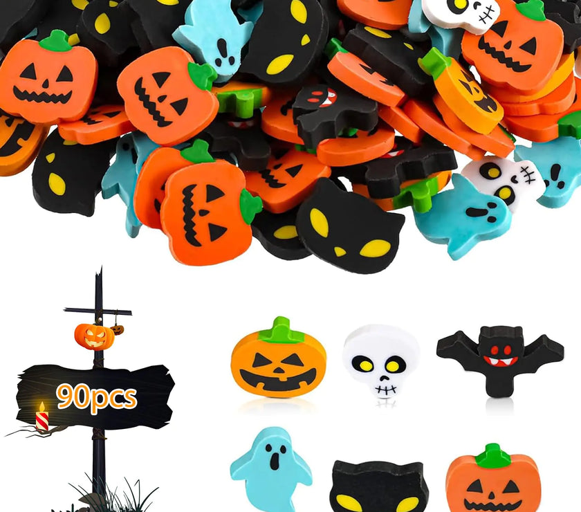 Spooky Fun Mini Halloween Erasers 90pcs
