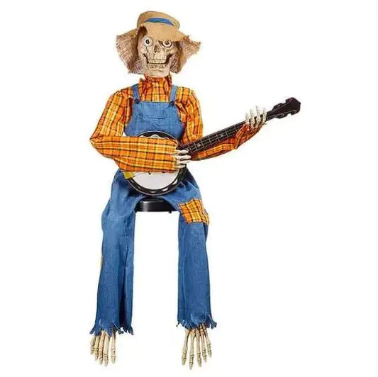Banjo-Playing Skeleton Decor