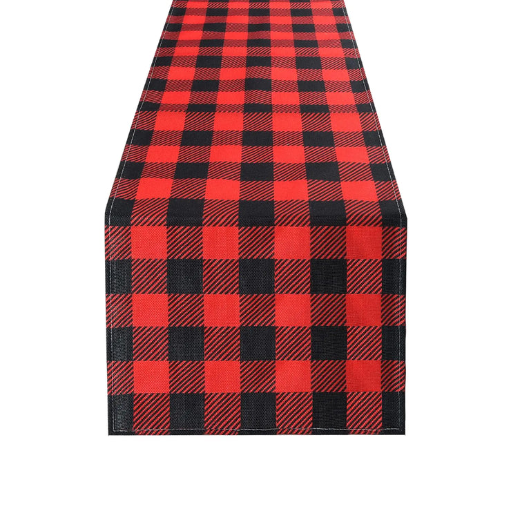 Plaid Table Runner Checkered Table Runner Black and Red Table Runner Easy Care Farmhouse Table Runner Buffalo Check Table Runner for Christmas Dinner Kitchen Home Thanksgiving Decor 13 x 70 Inches