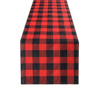 Plaid Table Runner Checkered Table Runner Black and Red Table Runner Easy Care Farmhouse Table Runner Buffalo Check Table Runner for Christmas Dinner Kitchen Home Thanksgiving Decor 13 x 70 Inches