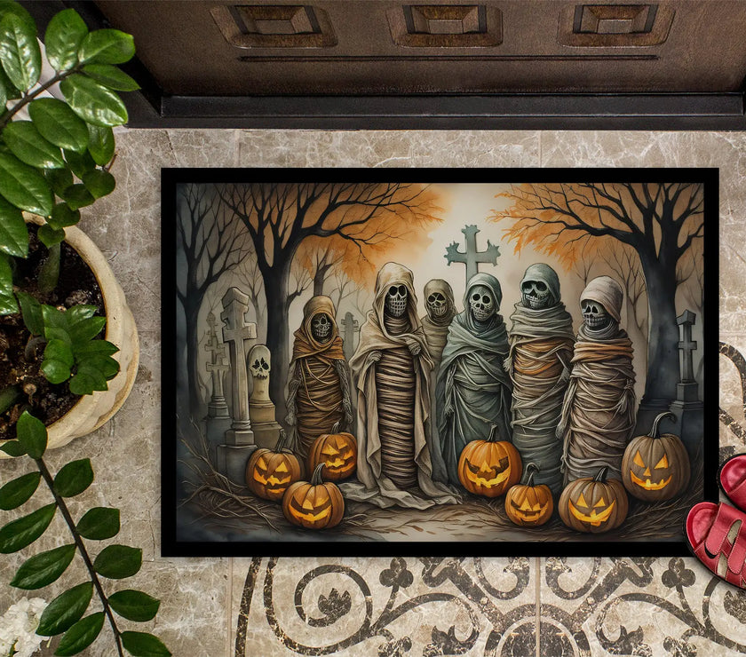 Ghoulish Greetings Halloween Mat
