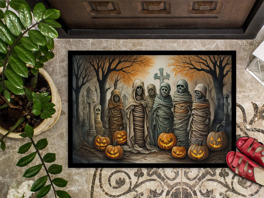 Ghoulish Greetings Halloween Mat