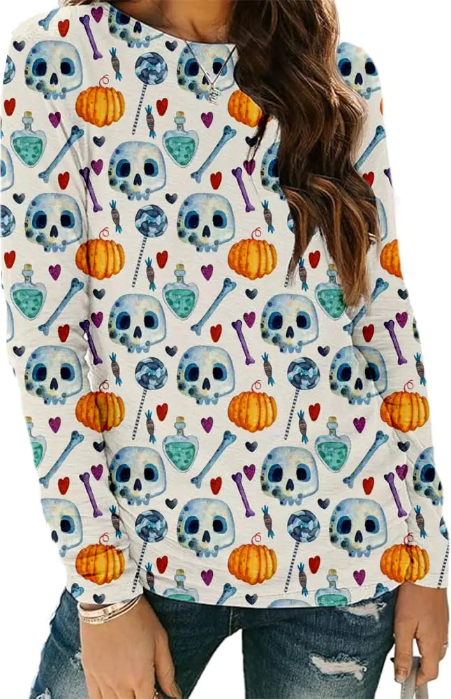 Halloween Spooky Faces Shirt for Women