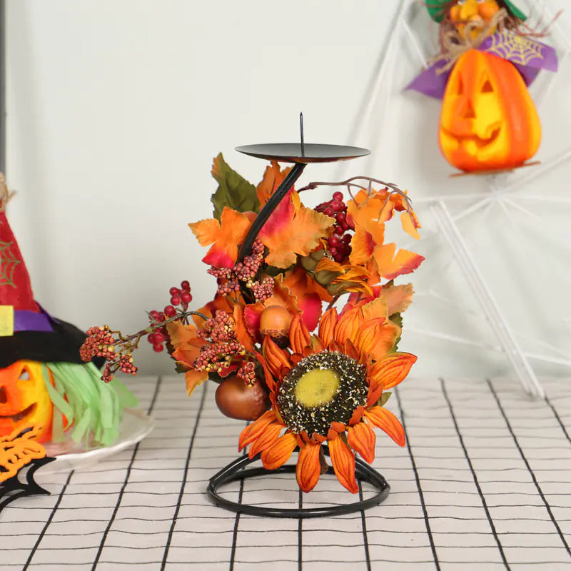 Autumn Glow Sunflower Candle Holder