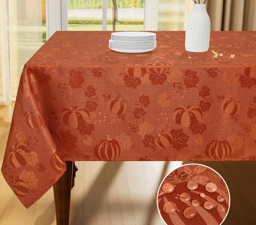Harvest Jacquard Waterproof Tablecloth 60x102