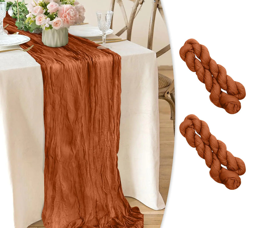 Terracotta Cheesecloth Romance Runner 10 Ft 2 Pack