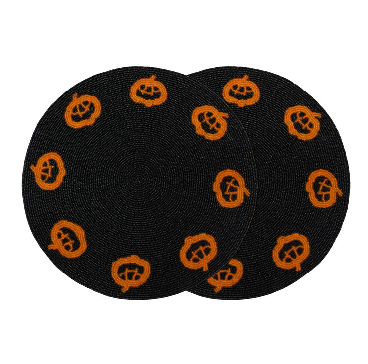 Pumpkin Patch Beaded Placemats - Set of 2