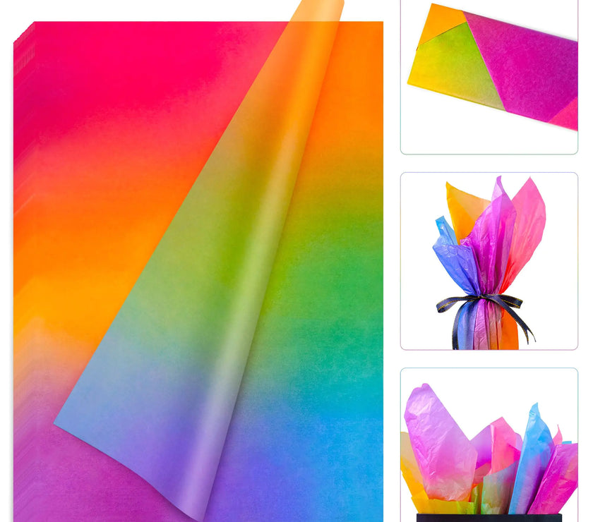 Rainbow Fade 40-Sheet Tissue Wrap