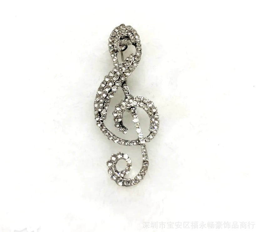 Chic Music Note Pin with Sparkles