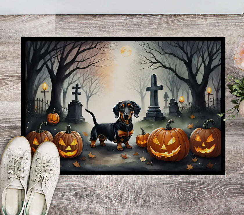 Dachshund Halloween Welcome Mat