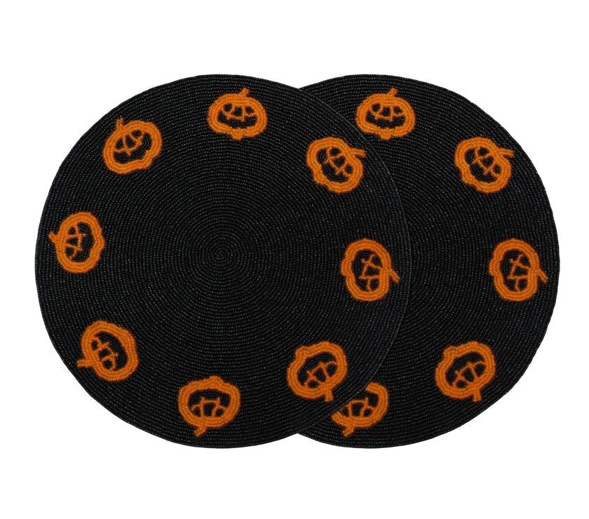 Pumpkin Patch Beaded Placemats - Set of 2