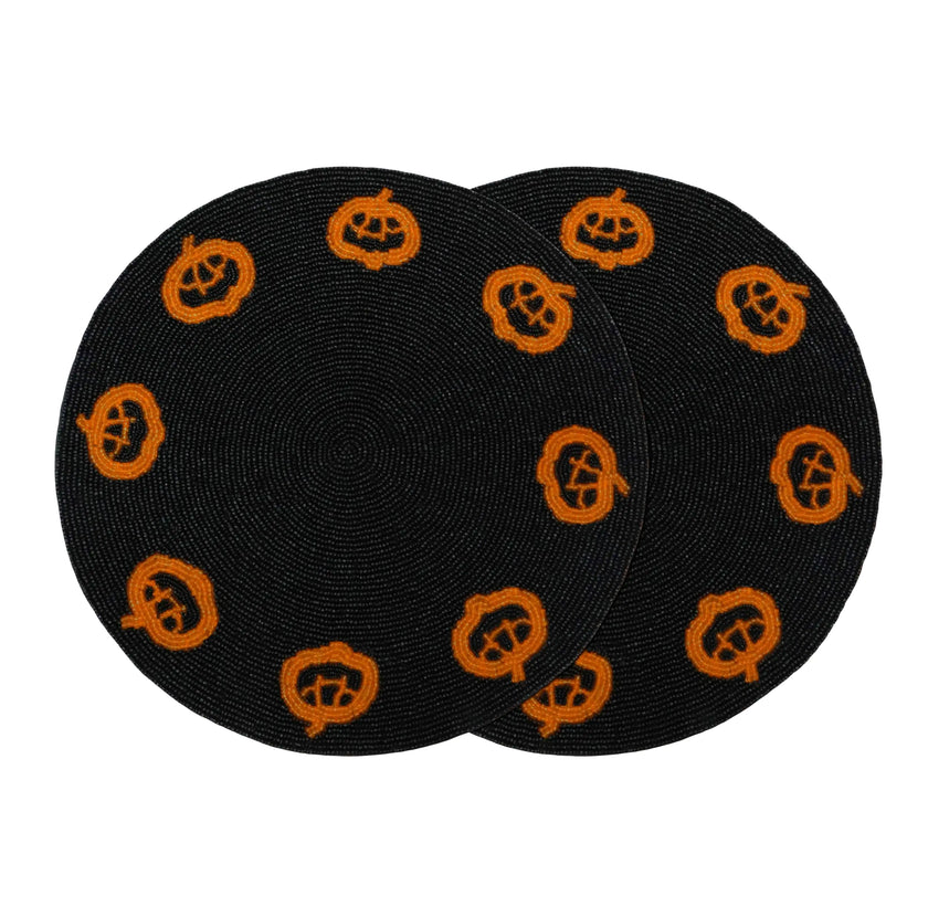 Pumpkin Patch Beaded Placemats - Set of 2