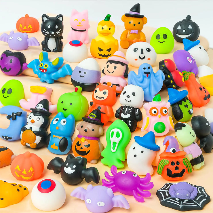 Malendo 36PCS Halloween Mochi Squishy Toys for Kids Girls Boys Halloween Party Favors Mochi Squishies Halloween Décor Class Rewards Halloween Treat Bags Gifts Trick or Treat Goodie Bag Fillers