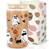 Spooky Sips Cat & Ghost Glass Cup Set