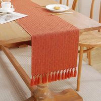 Autumn Orange Tassel Table Runner 13x36