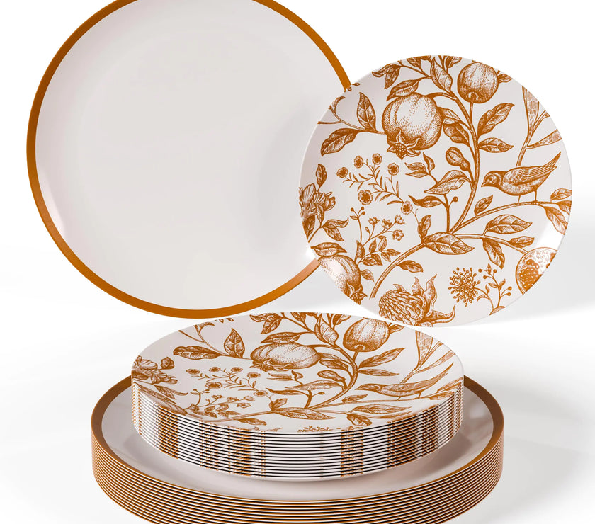 Elegant Pomegranate Party Plates 40-Pc Set