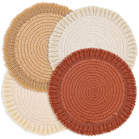 Boho Chic Cotton Placemat Set - 13" Round