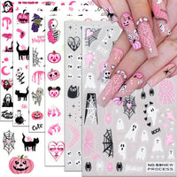 Spooky Pink Halloween Nail Art Decals (6 Sheets)