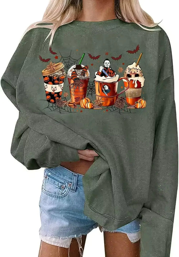 Spooky Pumpkin Latte Sweatshirt XXL