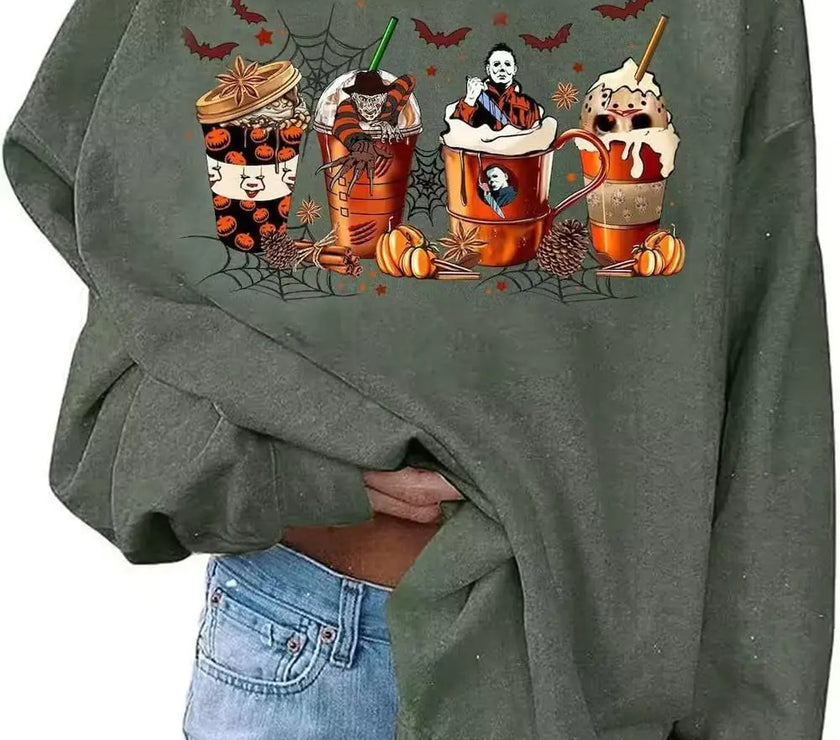 Spooky Pumpkin Latte Sweatshirt XXL
