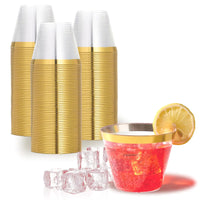 GoldRim Gala 9oz Plastic Cups - 200 Pack