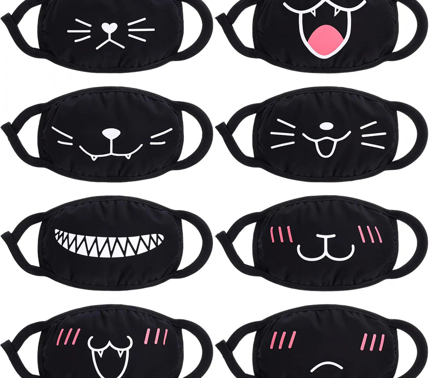 KittyWhiskers 8PC Reusable Cotton Cat Masks