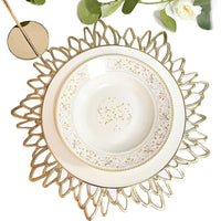 GoldLeaf Vinyl Placemat Set - 24 pcs for Holiday Dining