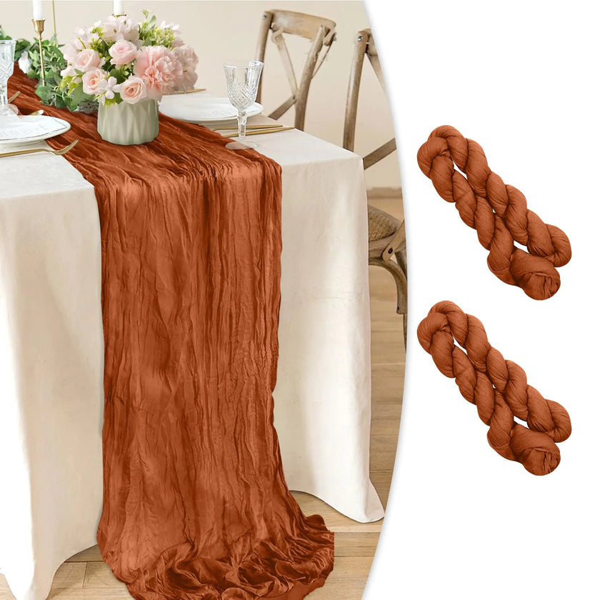 Terracotta Cheesecloth Romance Runner 10 Ft 2 Pack
