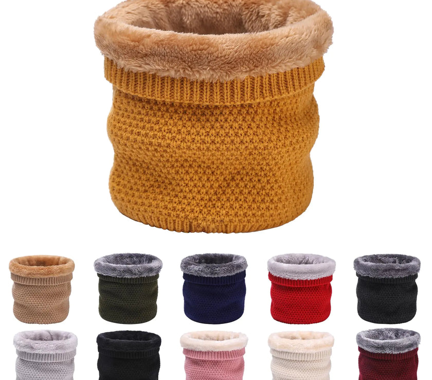 Pukavt Cozy Knit Neck Gaiter - Unisex Fleece Windproof Ski Scarf