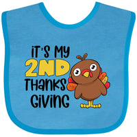 Cute Turkey 2nd Thanksgiving Baby Bib
