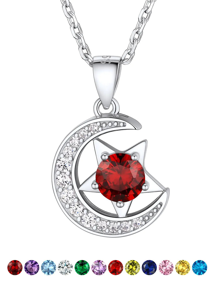 Crescent Garnet Glow Necklace