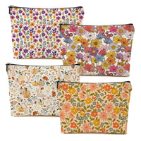 Retro Floral Makeup Bags Set of 4